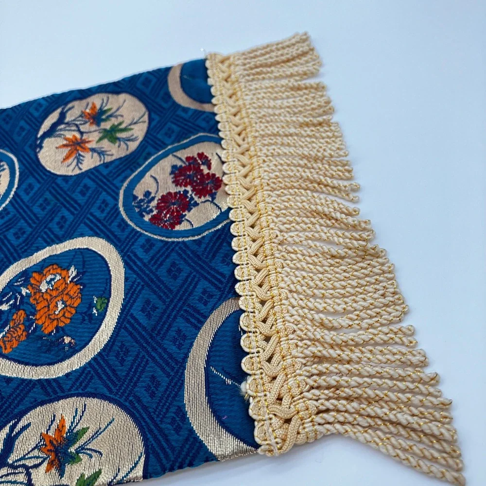 Vintage Japanese Uchishiki Buddhist Altar Cloth Kinran Gold Brocade Runner 14.5